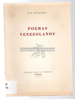 Bild des Verkufers fr Poemas Venezolanos. [Dedicatoria autgrafa y firma del autor]. zum Verkauf von Llibreria Antiquria Delstres