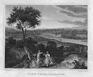VIEW OF PARIS FROM CHARLOTTE After W.M. CRAIG,Engraved by J.B.NEAGLE,Historical 1834 Landscape En...