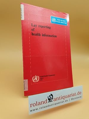 Bild des Verkufers fr Lay Reporting of Health Information zum Verkauf von Roland Antiquariat UG haftungsbeschrnkt