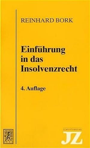 Imagen del vendedor de Einfhrung in das Insolvenzrecht a la venta por Roland Antiquariat UG haftungsbeschrnkt