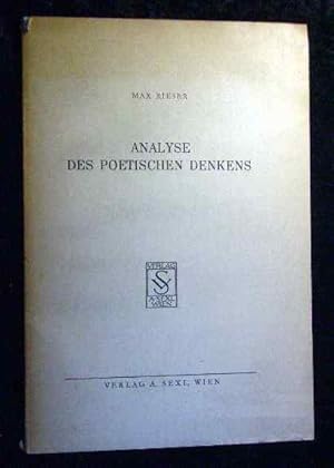 Seller image for Analyse des poetischen Denkens. for sale by Roland Antiquariat UG haftungsbeschrnkt