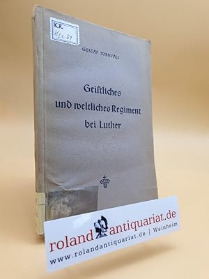 Immagine del venditore per Geistliches und weltliches Regiment bei Luther venduto da Roland Antiquariat UG haftungsbeschrnkt