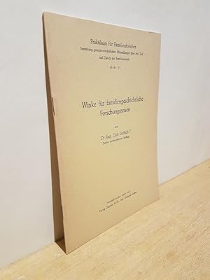 Winke für familiengeschichtliche Forschungsreisen Praktikum für Familienforscher - Sammlung gemei...