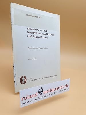 Bild des Verkufers fr Beobachtung und Beurteilung von Kindern und Jugendlichen / Psychologische Praxis Heft 15 zum Verkauf von Roland Antiquariat UG haftungsbeschrnkt