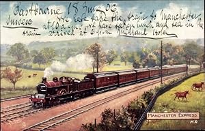 Seller image for Knstler Ansichtskarte / Postkarte Manchester Express, Britische Eisenbahn, Dampflokomotive, Steam Locomotive - Verlag: Tuck Series IV No 9226 for sale by akpool GmbH