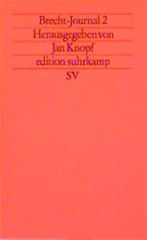 Seller image for Brecht-Journal 2 (edition suhrkamp) for sale by Versandantiquariat Felix Mcke