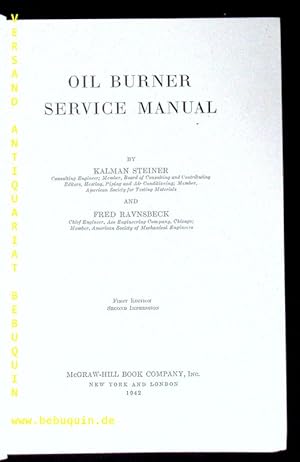 Seller image for Oil burner service manual. for sale by Antiquariat Bebuquin (Alexander Zimmeck)