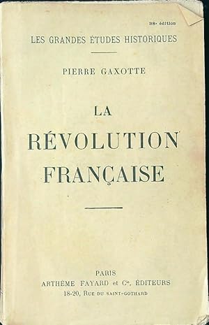 Image du vendeur pour La Revolution Francaise mis en vente par Librodifaccia