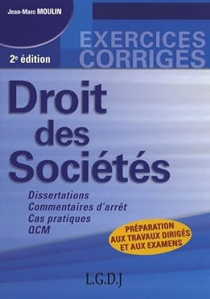 Bild des Verkufers fr Droit des soci?t?s - Jean-Marc Moulin zum Verkauf von Book Hmisphres
