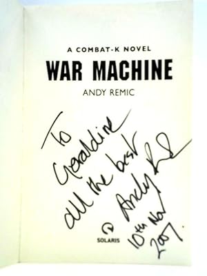 Bild des Verkufers fr War Machine (A Combat K Novel, 1) zum Verkauf von World of Rare Books