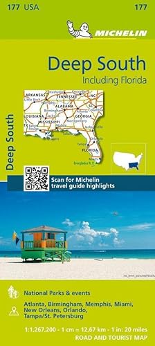 Bild des Verkufers fr Michelin USA Deep South Including Florida Map 177 zum Verkauf von Smartbuy