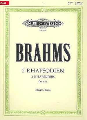 Bild des Verkufers fr Two Rhapsodies Op. 79 for Piano zum Verkauf von Smartbuy