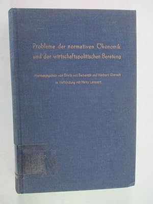 Bild des Verk�ufers f�r Probleme der normativen �konomik und der wirtschaftspolitischen Beratung. (= Schriften des Vereins f�r Socialpolitik. Gesellschaft f�r Wirtschafts- und Sozialwissenschaften, Neue Folge, Band 29). zum Verkauf von Antiquariat Bookfarm