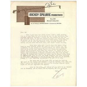 Typed Letter, Signed, to the Journalist Hy Gardner