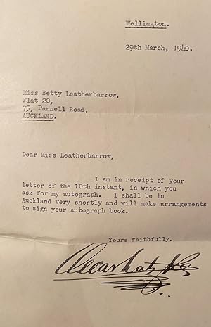 Signed typed letter