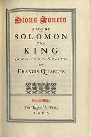 SIONS SONETS SUNG BY SOLOMON THE KING