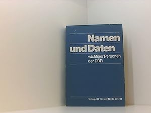 Bild des Verkufers fr Namen und Daten wichtiger Personen der DDR zum Verkauf von Book Broker