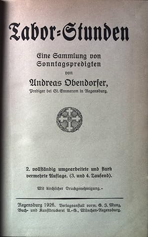 Bild des Verkufers fr Tabor-Stunden. Eine Sammlung von Sonntagspredigten. zum Verkauf von books4less (Versandantiquariat Petra Gros GmbH & Co. KG)