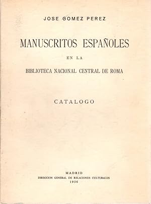 Imagen del vendedor de Manuscritos espaoles en la Biblioteca Nacional Central de Roma . a la venta por Librera Astarloa