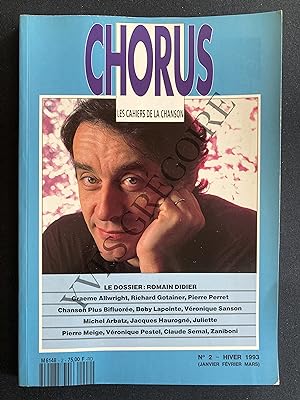 CHORUS-LES CAHIERS DE LA CHANSON-N°2-JANVIER-FEVRIER-MARS 1993