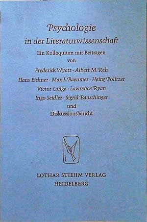 Bild des Verkufers fr Psychologie in der Literaturwissenschaft. zum Verkauf von Berliner Bchertisch eG