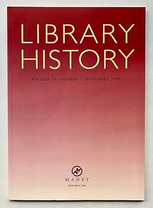 Seller image for Library History, Volume 14, Number 2, November 1998 for sale by George Ong Books