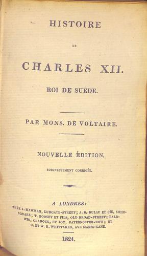 Bild des Verkufers fr Histoire de Charles XII Roi de Suede zum Verkauf von WeBuyBooks