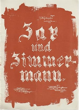 Seller image for Programmheft Albert Lortzing ZAR UND ZIMMERMANN Spielzeit 1957 / 58 for sale by Programmhefte24 Schauspiel und Musiktheater der letzten 150 Jahre