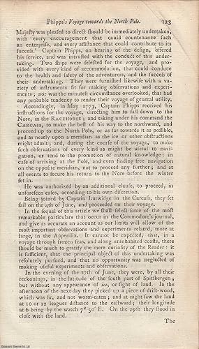 Bild des Verkufers fr A Voyage Towards The North Pole, Undertaken by His Majesties Command, 1773. By Constantine John Phipps. An original article from the Monthly Review, 1775. zum Verkauf von Cosmo Books