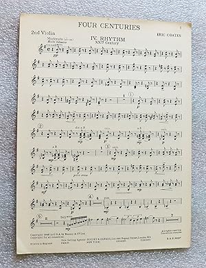 Image du vendeur pour Four Centuries: IV Rhythm: Twentieth Century: 2nd Violin: Violin Score mis en vente par Cotswold Valley Books