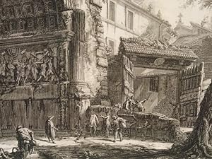 Veduta dell'Arco di Tito. Radierung von G.B. Piranesi aus: Vedute di Roma. Um 1800. Auf Bütten mi...