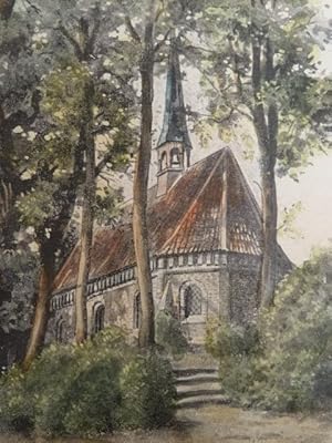 Image du vendeur pour Kirche in St. Annen bei Lunden. Kolor. Ansicht, um 1900. Nach J. Frst. 10 x 8 cm. mis en vente par Antiquariat Daniel Schramm e.K.