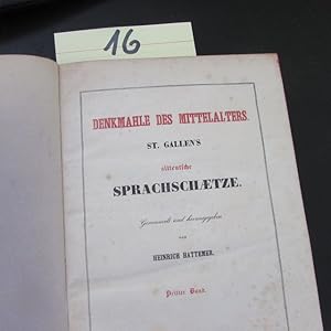 Bild des Verkufers fr Denkmahle des Mittelalters - St. Gallent s altdeutsche Sprachschtze, Band III zum Verkauf von Bookstore-Online