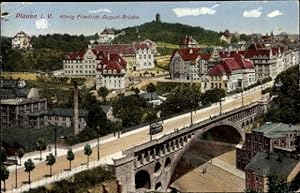 Ansichtskarte / Postkarte Plauen im Vogtland, König Friedrich August Brücke, Stadt, Panorama
