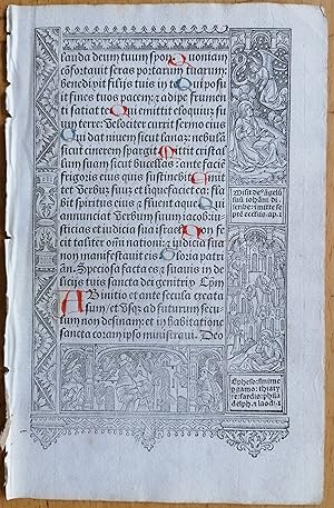 Seller image for Original Leaf Book of Hours Horae Vostre Paris - 1510 for sale by raremapexchange