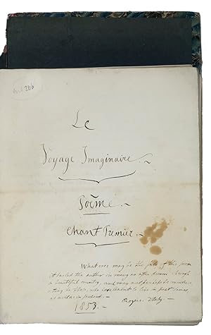 Voyage imaginaire. Poème. Chant 1-4.Adegeest (manor house at Voorschoten, between The Hague and L...