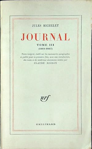 Imagen del vendedor de Journal tome III a la venta por Librodifaccia