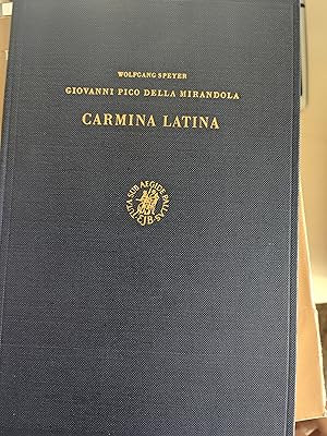 Bild des Verkufers fr Giovanni Pico della Mirandola Carmina Latina zum Verkauf von Koinonia-Oriens Bookseller