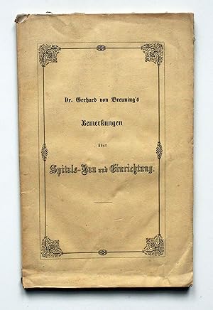 Seller image for Bemerkungen ber Spitals-Bau und Einrichtung. for sale by Versandantiquariat Hsl