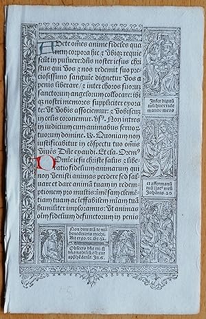 Seller image for Original Leaf Book of Hours Horae Vostre Paris - 1510 for sale by raremapexchange