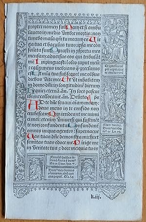 Seller image for Original Leaf Book of Hours Horae Vostre Paris - 1510 for sale by raremapexchange