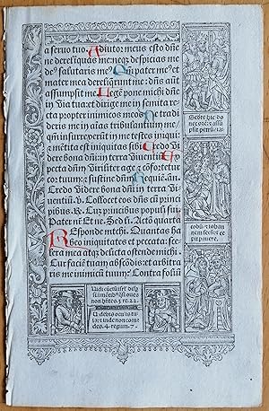 Seller image for Original Leaf Book of Hours Horae Vostre Paris - 1510 for sale by raremapexchange