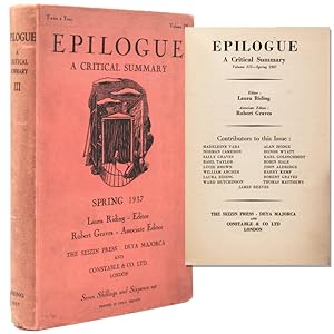 Seller image for Epilogue. A Critical Summary. Volume III. Spring, 1937. Laura Riding, Editor. Robert Graves, Associate Editor for sale by James Cummins Bookseller, ABAA