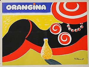 "ORANGINA BEACH" Affiche originale entoilée / Litho par Bernard VILLEMOT / CRÉATEURS CONSEILS VIS...