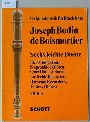 Bild des Verkufers fr Sechs leichte Duette fr Altblockflten (Sopranblockflten, Querflten, Oboen), opus XVII. [= Originalmusik fr Blockflte, OFB 5] Hrsg. v. Hugo Ruf. zum Verkauf von Antiquariat hinter der Stadtmauer