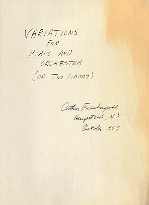 Variations for Piano and Orchestra (or two Pianos)