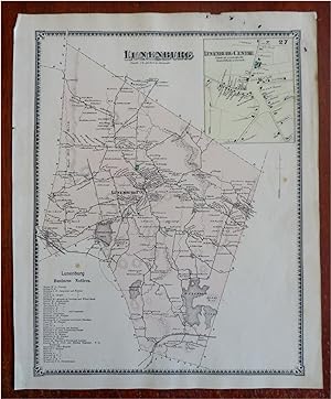 Lunenburg Worcester County Massachusetts 1870 F.W. Beers detailed township map
