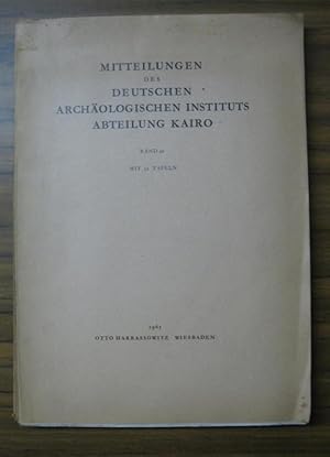 Mitteilungen des Deutschen Archäologischen Instituts, Abteilung Kairo Band 20. Aus dem Inhalt: St...