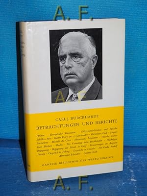 Image du vendeur pour Betrachtungen und Berichte. Manesse Bibliothek der Weltliteratur mis en vente par Antiquarische Fundgrube e.U.