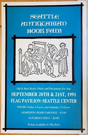 Original Book Fair Poster - "Seattle Antiquarian Book Fair: Old & Rare Books, Prints, and Documen...